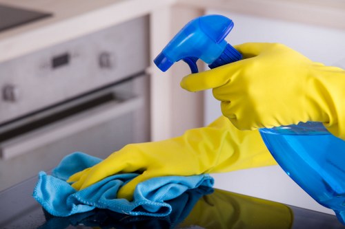Professional carpet cleaner in Maidavale deep cleaning a living room carpet